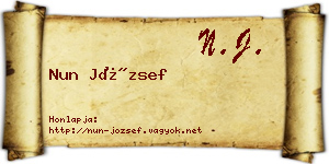 Nun József névjegykártya